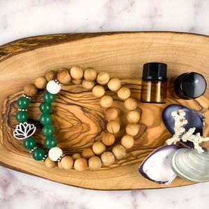 Lucky Lotus | Green Quartz Bracelet Set